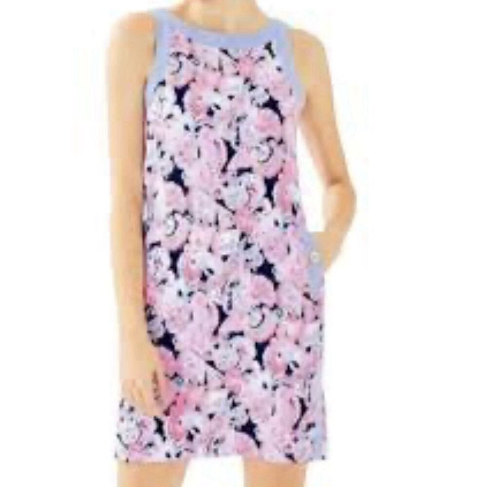 Lily Pulitzer Angie Stretch Shift Tank Dress In High Tide Print Women’s Size 6